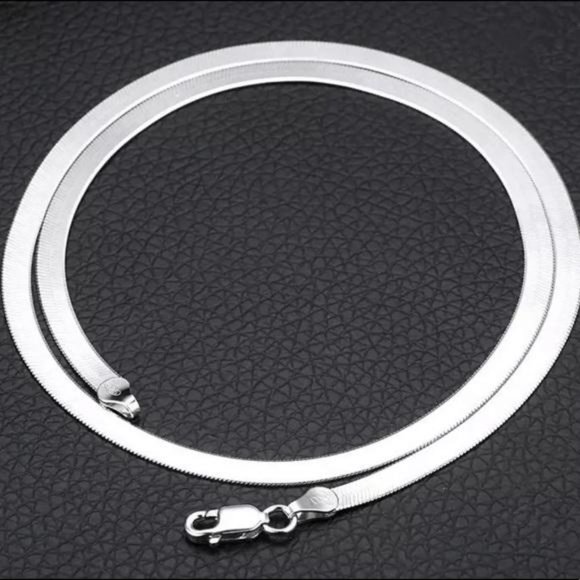 20”NEW 925 STERLING SILVER HERRINGBONE NECKLACE, NICE NECKLACE, CUTE NECKLACE - Picture 2 of 5